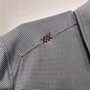Men’s Rhone Commuter Polo - Large - Dark Stripes - Like New - Performance Strtch